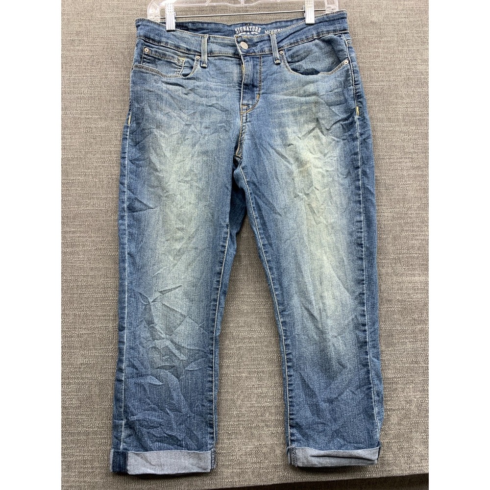 Signature by Levi Strauss & Co. Modern Capri Jeans Womens 30 Blue Denim Cotton